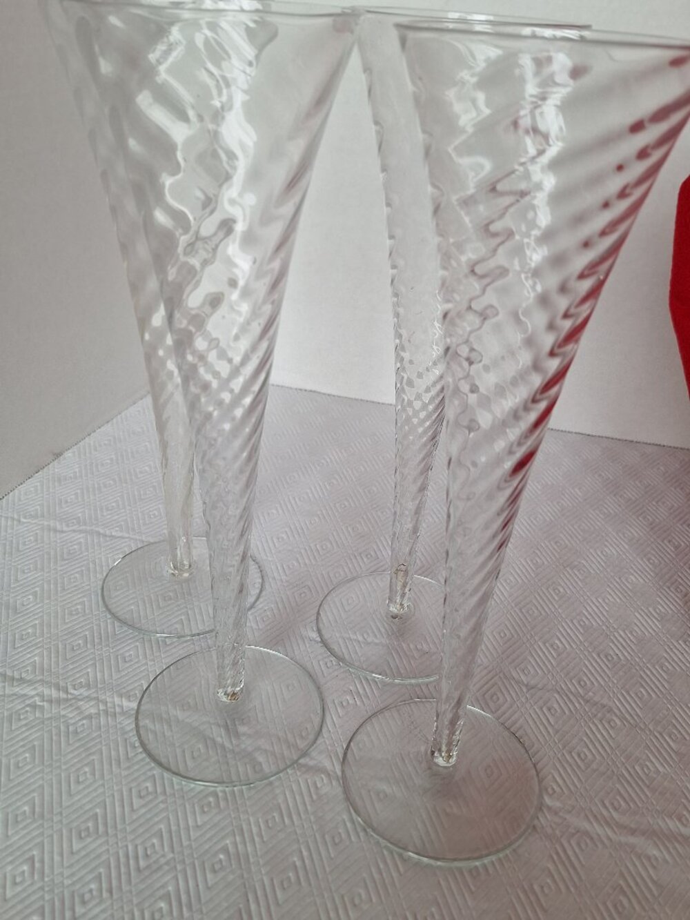 Fluted Champagne 4 Glasses